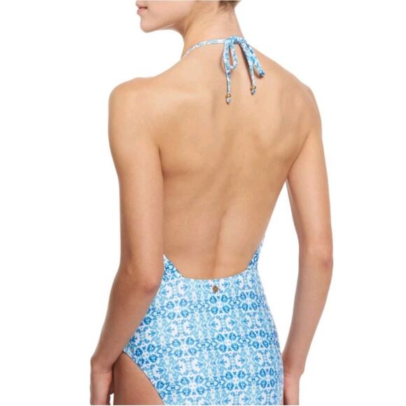 Nanette Lepore Seductress Seaside Tile Swimsuit Blue Size S - Picture 3 of 13